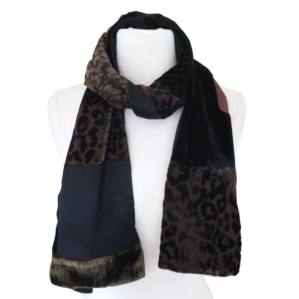 Summer Tompkins Patchwork Animal Print Velvet Sca… - image 2